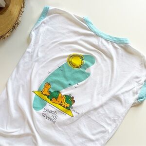 Vintage 1978 Garfield Applause Beach Dreams Swim Cover-Up Sleep Shirt